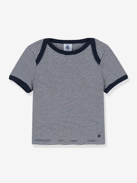 Baby T-Shirt aus Bio-Baumwolle PETIT BATEAU marine/weiß gestreift 1