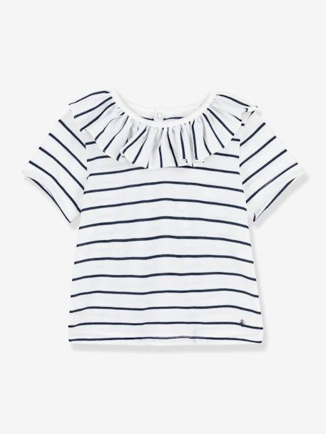 Kurzärmelige Baby Bluse PETIT BATEAU - marine/weiß gestreift - 1