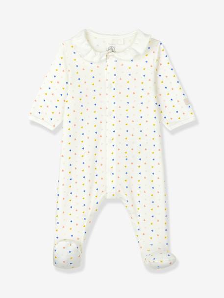 Baby Strampler, Bio-Baumwolle Oeko-Tex PETIT BATEAU - weiß bedruckt - 1