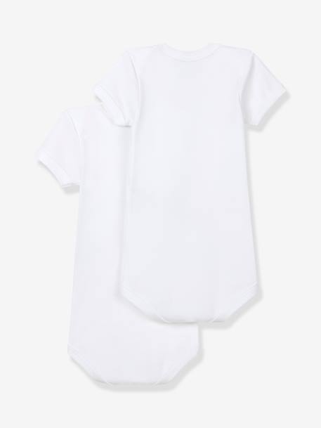 2er-Pack Baby Kurzarm-Bodys aus Bio-Baumwolle PETIT BATEAU weiß 2