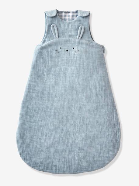 Bio-Kollektion: Baby Sommerschlafsack LOVELY FARM aus Musselin blau 1