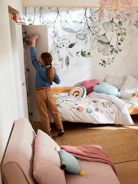 Kinderzimmer Schlafsessel LOUNGEFEELING altrosa+graugrün 2