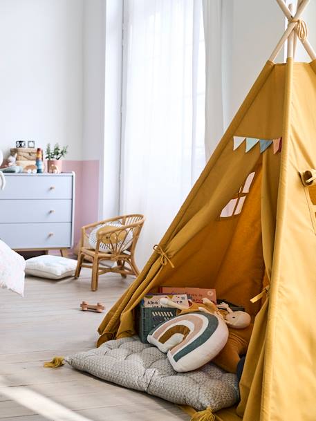 Kinder Spielzelt, Tipi FALKE rosa+senfgelb 12