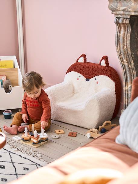 Kinderzimmer Sessel FUCHS, Webpelz - weiß - 3