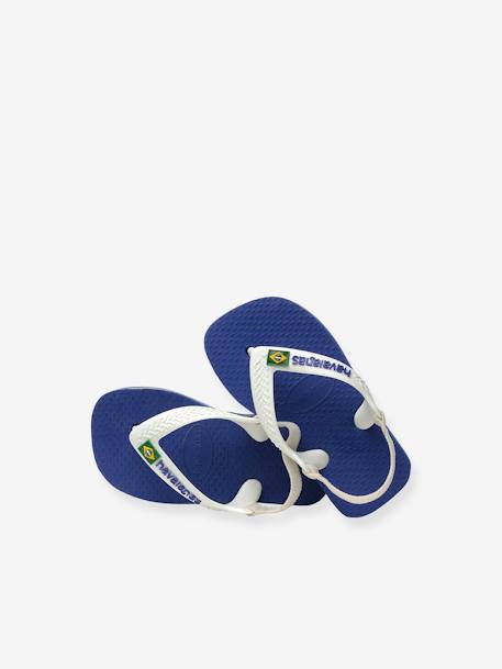 Baby Zehentrenner Brasil Logo II HAVAIANAS dunkelblau+marine/weiß 13