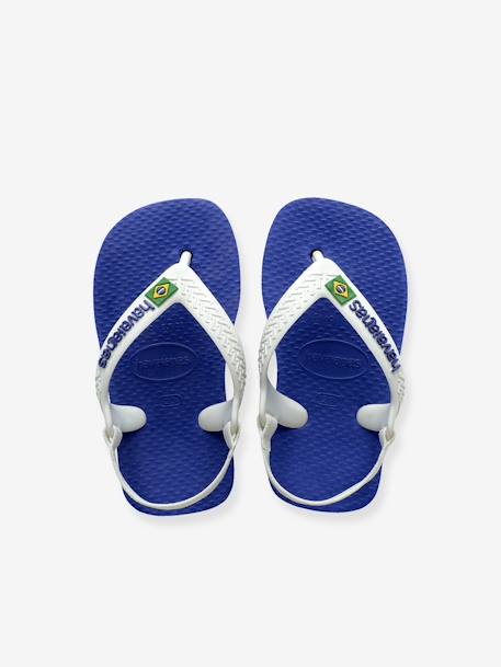 Baby Zehentrenner Brasil Logo II HAVAIANAS dunkelblau+marine/weiß 14