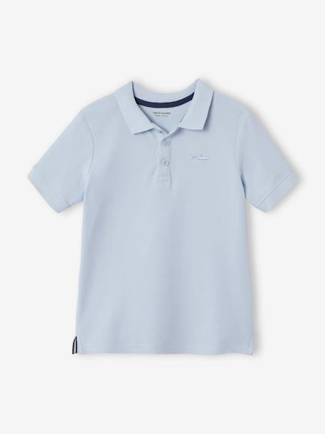 Jungen Poloshirt, kurze Ärmel Oeko-Tex blau+grau meliert+graugrün+hellblau+hellgelb+marine+rot+weiß 11