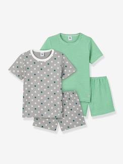 Jungenkleidung-2er-Pack kurze Jungen Schlafanzüge PETIT BATEAU Oeko-Tex