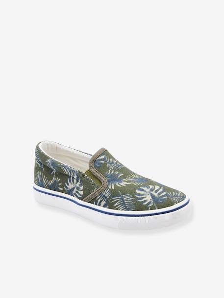 Jungen Slip-on-Sneakers khaki bedruckt tropical 2