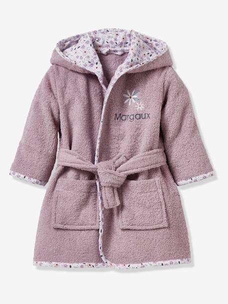 Mädchen Baby Bademantel BLUMENZAUBER, personalisierbar Oeko-Tex - violett - 5