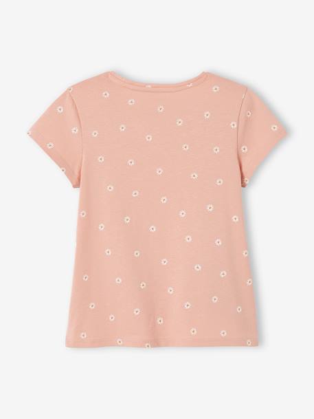 Mädchen T-Shirt - rosa geblümt/lucky+wollweiß tupfen/soleil+ziegel - 2