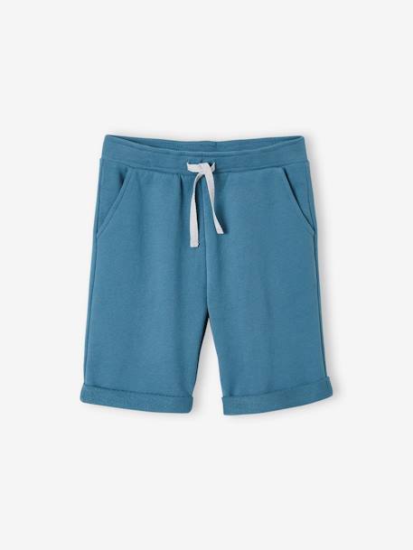 Jungen Bermudas, Sweatware BASIC Oeko-Tex, Bundweite verstellbar braun+dunkelblau+petrol 15