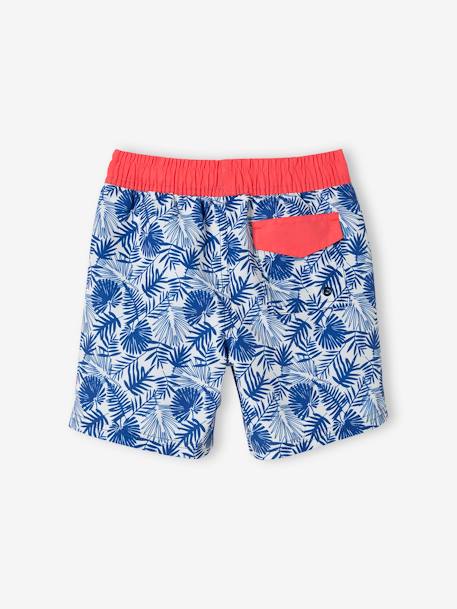 Jungen Badehose, Blätter-Print - blau bedruckt - 2