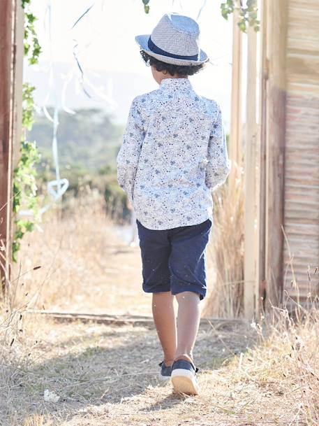 Festliche Jungen Shorts, Bundweite verstellbar blau+hellbeige+marine+salbeigrün 23