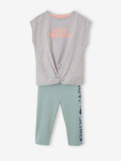 -Mädchen Sport-Set: T-Shirt mit Knoten & Leggings Oeko-Tex