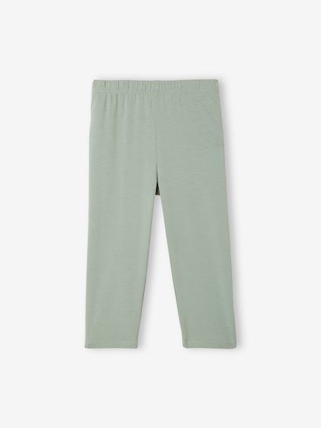 3/4-Leggings für Mädchen BASIC Oeko-Tex aqua+pudrig rosa+weiß 2