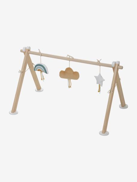 Baby Spielbogen WOLKE UND STERNE, Holz FSC® - gelb+rosa - 1