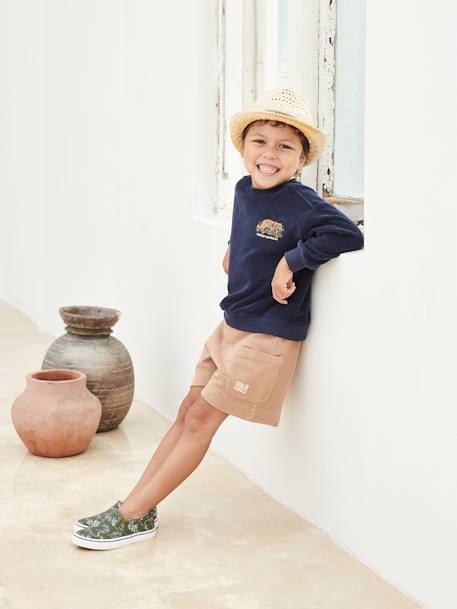 Jungen Slip-on-Sneakers khaki bedruckt tropical 13