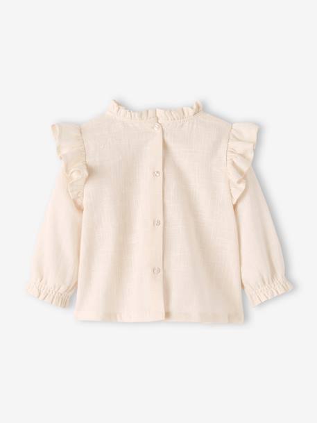 Mädchen Baby Bluse mit Volants, Struktureffekt - hellbeige - 2