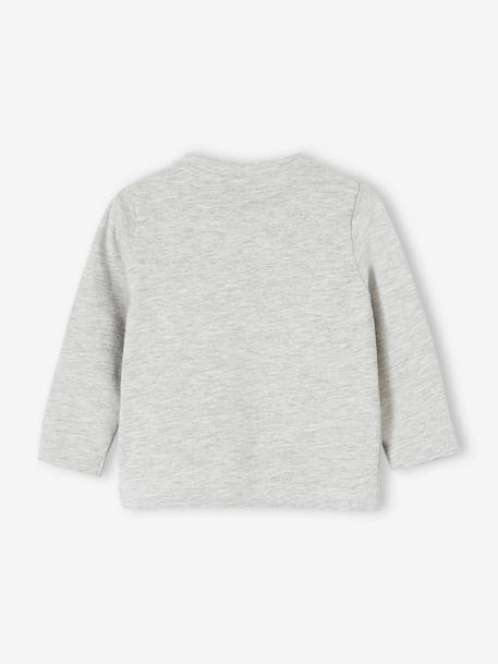 Jungen Baby Shirt Oeko-Tex - grau meliert+vanille+wollweiß - 3