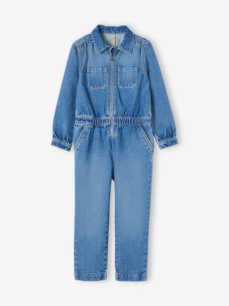 Mädchen Denim-Jumpsuit, Worker-Style - blue stone - 2