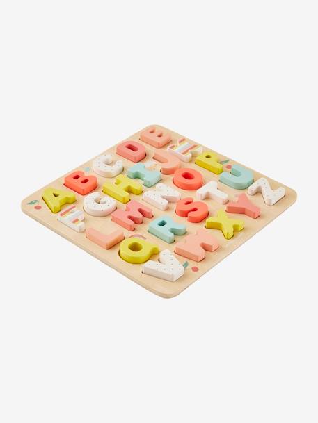 Kinder Buchstaben-Puzzle, Holz FSC® - mehrfarbig+rosa - 10