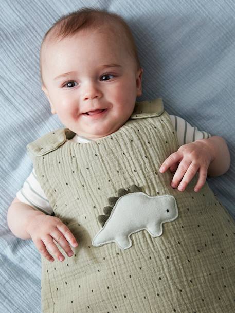 Ärmelloser Baby Schlafsack KLEINER DINO - khaki - 5