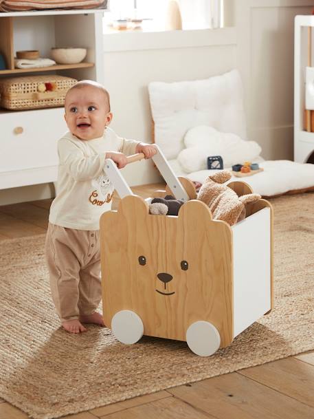 Kinderzimmer Fahrbare Spielzeugkiste BÄR - natur/weiß - 3