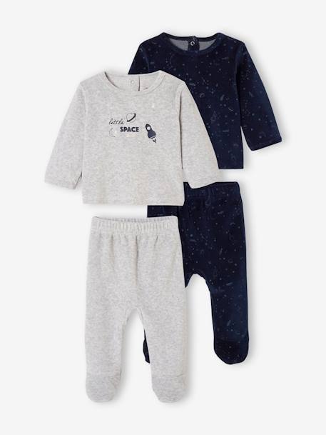 2er-Pack Jungen Baby Schlafanzüge, Oeko-Tex - pack nachtblau - 1