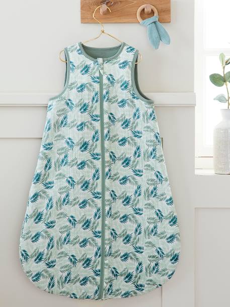 Ärmelloser Baby Sommerschlafsack TROPICAL personalisierbar Oeko Tex - grün - 2