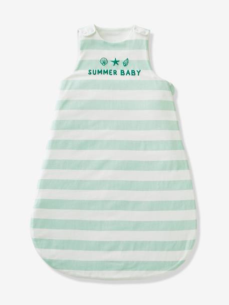 Baby Sommerschlafsack SUNNY BABY Oeko Tex blau gestreift+gelb+grün 9