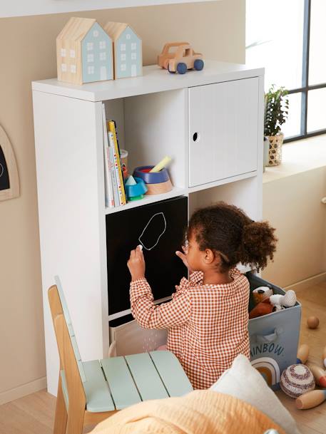 Kinderzimmer Regaltür mit Montageset, verschiedene Modelle - schwarz beschreibbar+weiß - 2