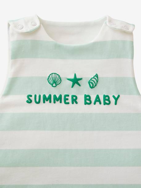 Baby Sommerschlafsack SUNNY BABY Oeko Tex blau gestreift+gelb+grün 12