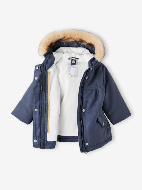 Mädchen Baby 3-in-1-Jacke, Recycling-Polyester marine+zartrosa 4