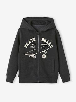 Jungenkleidung-Sportbekleidung-Jungen Kapuzensweatjacke, Skater BASIC Oeko-Tex