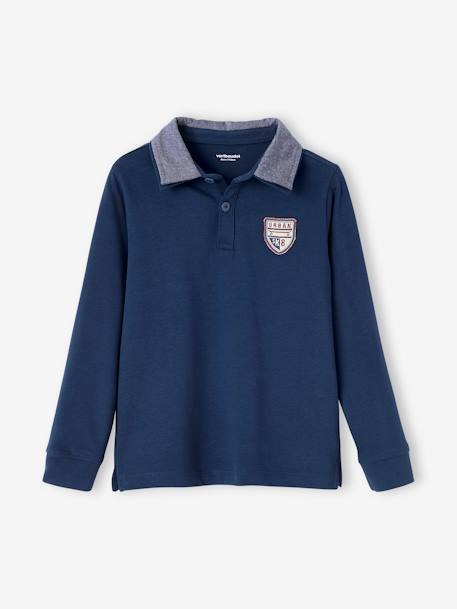 Jungen Poloshirt, 2-in-1-Look, personalisierbar marine 1