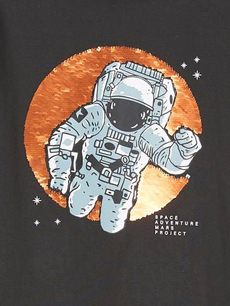 Jungen Shirt mit Wendepailletten - anthrazit astronaut+grau/dino tyrannosaurus - 4