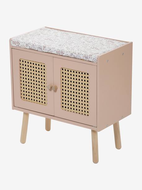 Puppen-Wickeltisch PETITE POESIE, Rattan/Holz FSC® rosa/natur+weiß 6