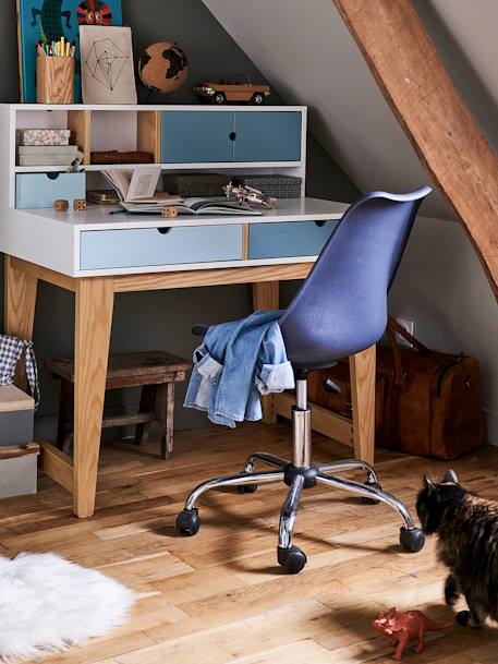 Kinder Schreibtischstuhl, modernes Design, höhenverstellbar - grau+grün+himbeere+marine+rosa+senfgelb+violett+weiß - 18