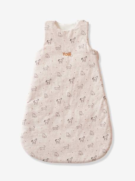 Ärmelloser Baby Schlafsack WELTENBUMMLER personalisierbar - grau meliert - 3