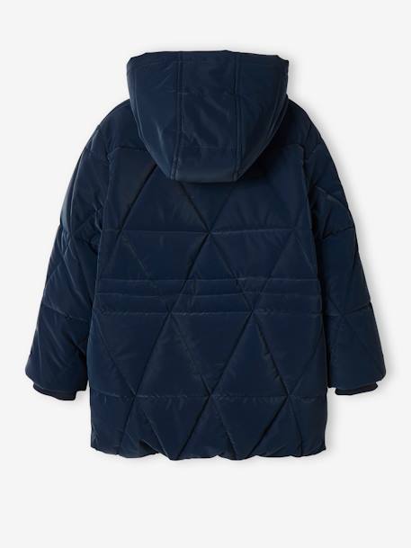 Lange Mädchen Winterjacke mit Recycling-Polyester dark blue+grün 3