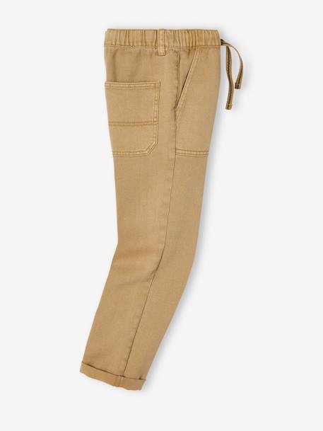 Jungen Hose mit Schlupfbund Oeko-Tex - camelfarben+graublau+moosgrün+nachtblau - 6