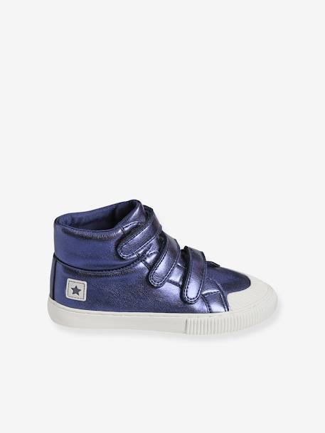 Mädchen High-Sneakers mit Klett blau metallic 2