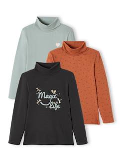 Maedchenkleidung-Shirts & Rollkragenpullover-Rollkragenpullover-3er-Pack Mädchen Rollkragenshirts BASIC