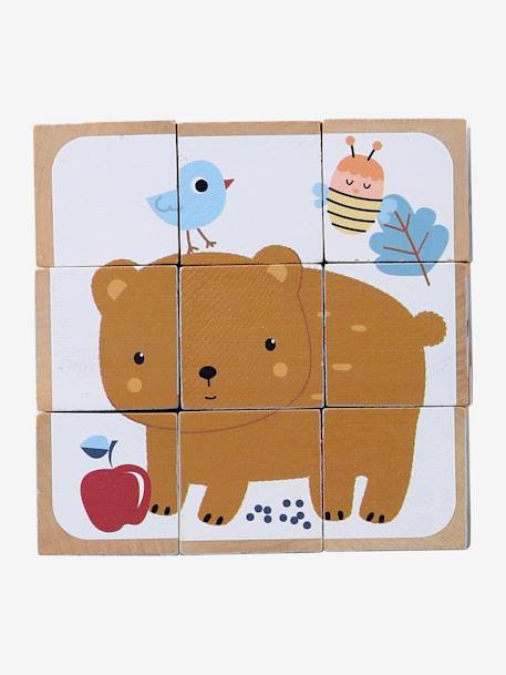 Baby Tierpuzzle mit Holzwürfeln FSC® beige 8