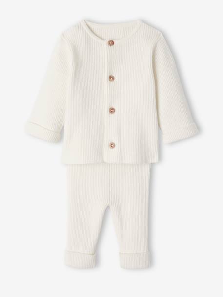 Baby-Set: Jäckchen & Hose, Strick hellgrau meliert+schiefergrau+weiß 15