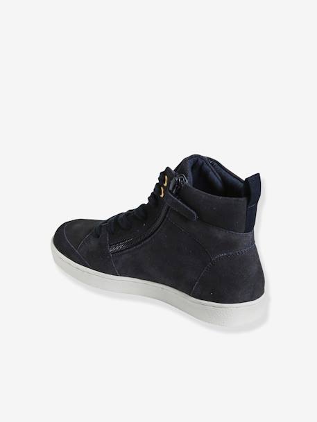 Mädchen High-Sneakers mit Reißverschluss, Sterne grau+marine 9