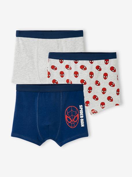 3er-Pack Jungen Boxershorts MARVEL SPIDERMAN Oeko-Tex - marine/grau meliert - 1