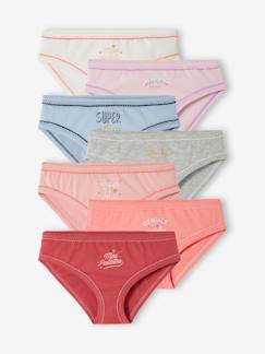 Maedchenkleidung-Unterwäsche, Socken, Strumpfhosen-7er-Pack Mädchen Slips mit Schriftzug Oeko-Tex