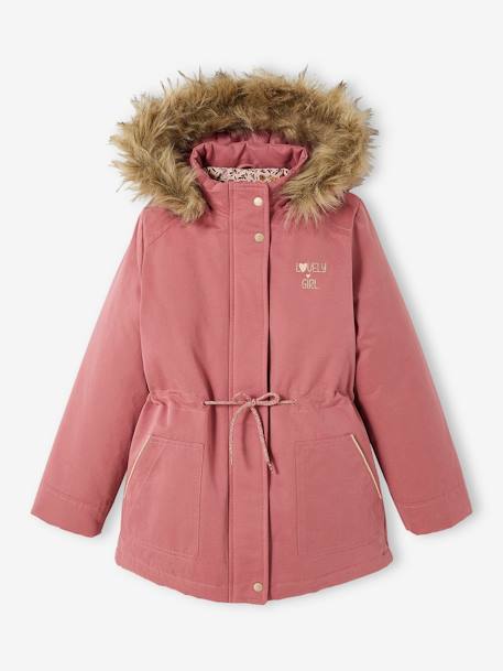 Mädchen 3-in-1-Winterjacke mit Recycling-Polyester - dunkelrosa+marine - 1